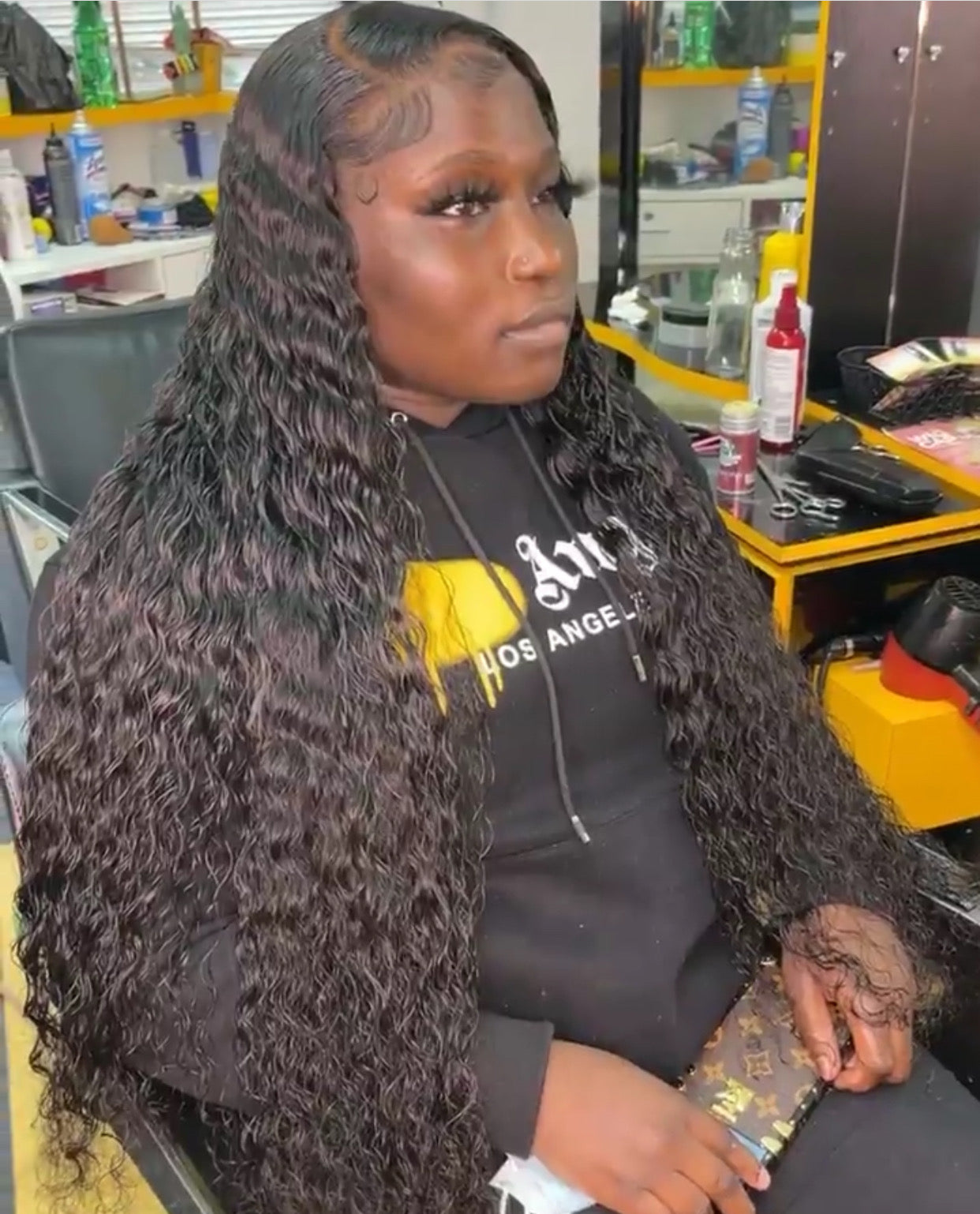 Jet Black Textured Wigs