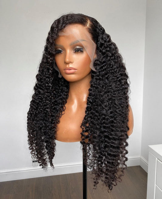 Jet Black Textured Wigs